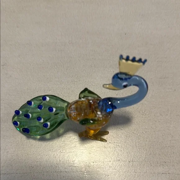 Colorful Glass Peacock Figurine - Picture 3 of 4